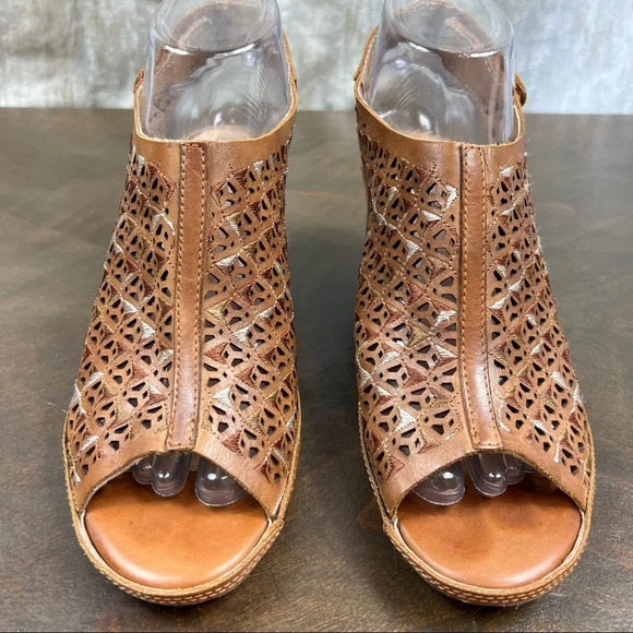 Pikolinos Capri Sandal Brandi Laser Cut Open Toe Boho Wedge Comfort - Picture 2 of 10